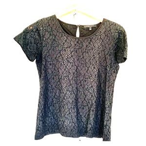 Saks 5th Avenue textured black blouse size XS
